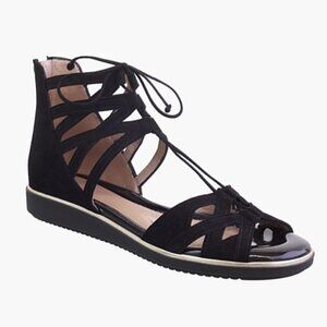 BeautifFeel Yuli Suede Gladiator Black Sandals